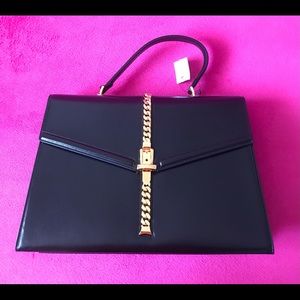 *SOLD* Gucci Rare Size Sylvie 1969 Black Top Handle Bag